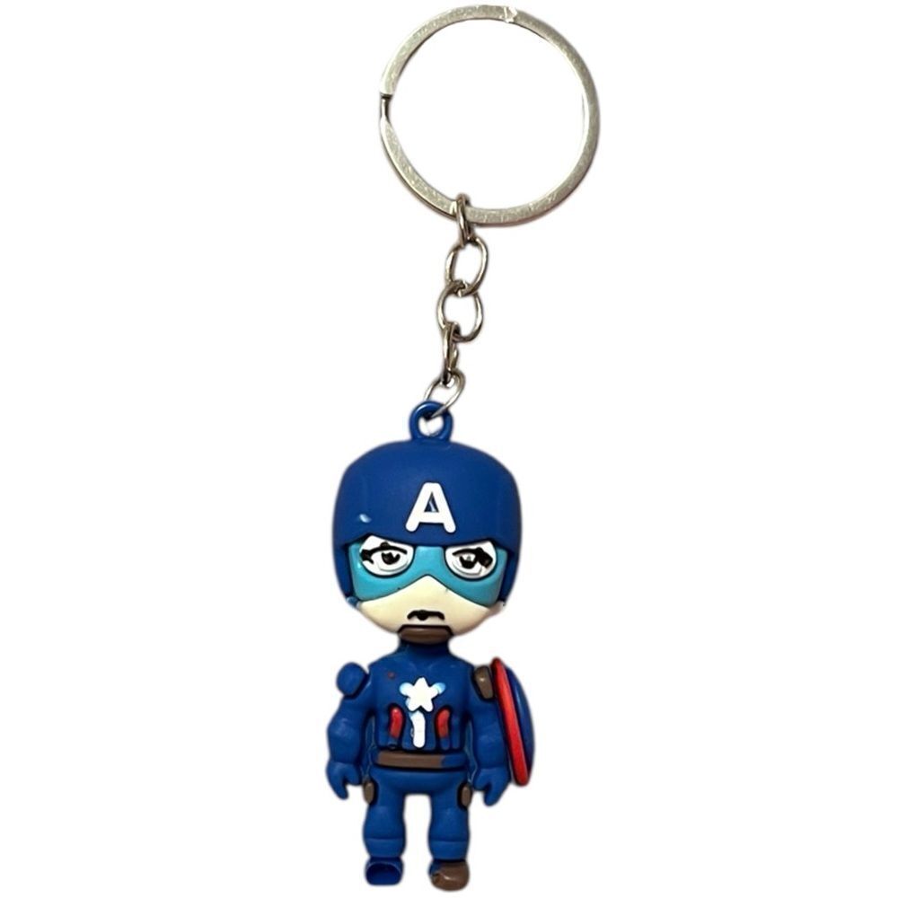 Captain America Rubber Silver Keychain